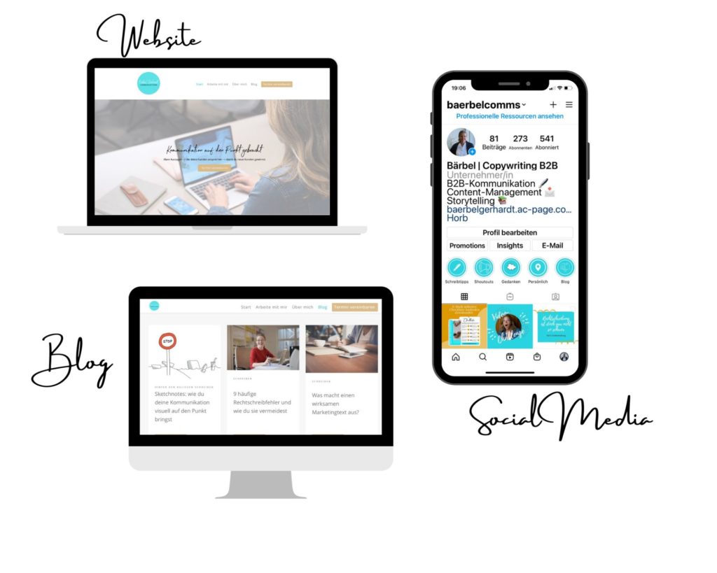 Website Blog und Instagram